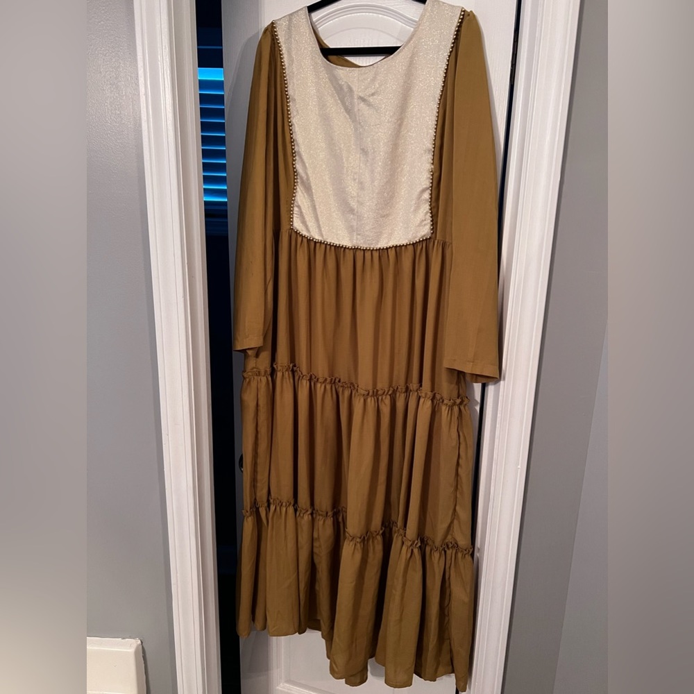 Yellow and cream maxi dress